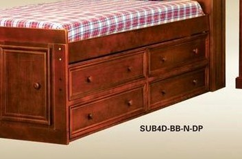 SUB4D-BB-N-DP 4 Drawer Underbed in Dark Pecan 
