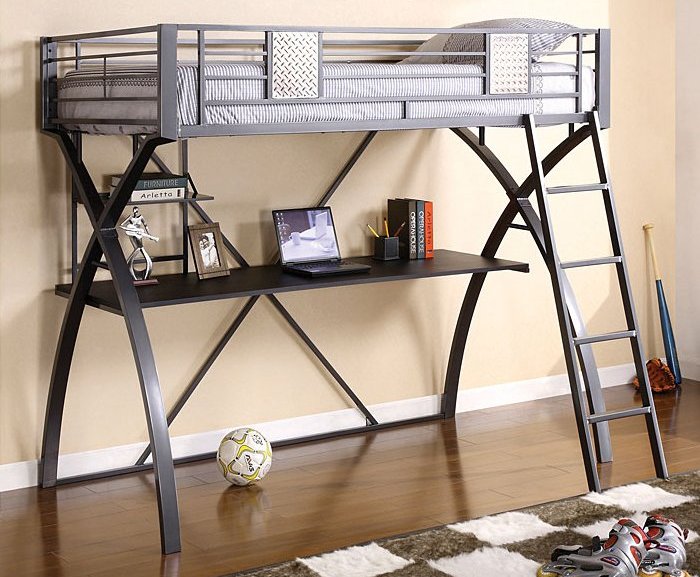 1028 Twin Loft Bed w/ Workstation