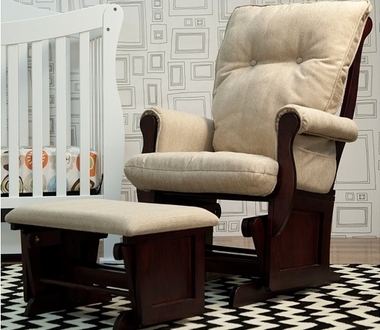 M2887 DaVinci Sleigh Multi-Position Lock Glider and Ottoman 