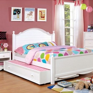 Item # 002TR White Trundle Bed