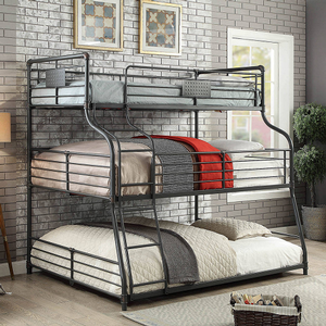 TQ Bunkbed 003 - Finish: Antique Black<br><br>Dimensions: 82 1/4L x 63W x 79H