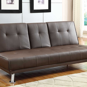 Item # 006FN Sofa Bed - Finish: Brown Bi-Cast Vinyl<br><br>Dimensions:<br><br>Sofa: 74 x 32.5 x 33.5H<br><br>Bed: 74 x 46.5 x 15.75H