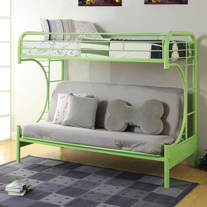 M Bunkbed 015 - Finish: Green<br><br>Available in Yellow, Red, White, Black, Blue, Silver & Purple Finish<br><br>Available in Twin XL/Queen Futon Bunk Bed<br><br>Dimensions: 78