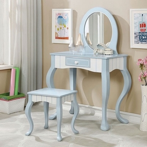 Item # 010V Elegant Country Style Vanity - Finish: Blue/White<br><br>Dimensions: Table: 34