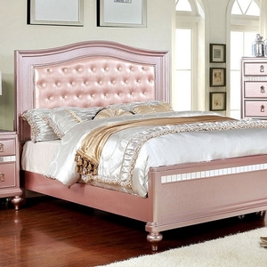 Twin Bed 015 - Finish: Rose Gold<br><br>Available in Full<br><br>Dimensions: 82 3/4 L X 43 W X 58 H