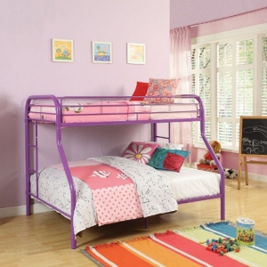 M Bunkbed 077 - Finish: Purple<br><br>Available in Red, White, Rainbow, Silver, Blue & Black<br><br>Available in Twin XL/Queen Bunk Bed<br><br>Slats System Included<br><br>Dimensions: 78