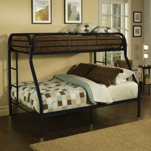 M Bunkbed 074 - Finish: Black<br><br>Available in Purple, Red, White, Rainbow, Silver & Blue<br><br>Available in Twin XL/Queen Bunk Bed<br><br>Slats System Included<br><br>Dimensions: 78