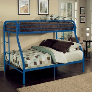 M Bunkbed 078 - Finish: Blue<br><br>Twin/Full Bunk Bed<br>Available in Purple, Red, White, Rainbow, Silver & Black Finish<br><br>Available in Twin XL/Queen Bunk Bed<br><br>Slats System Included<br><br>Dimensions: 78