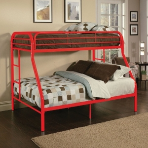 M Bunkbed 076 - Finish: Red<br><br>Available in Purple, White, Rainbow, Silver, Blue & Black Finish<br><br>Available in Twin XL/Queen Bunk Bed<br><br>Slats System Required<br><br>DImensions: 78