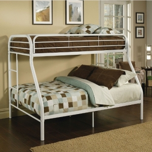 M Bunkbed 075 - Finish: White<br><br>Available in Purple, Red, Rainbow, Silver, Blue & Black Finish<br><br>Available in Twin XL/Queen Bunk Bed<br><br>Slats System Included<br><br>Dimensions: 78