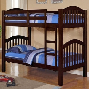 TT Bunkbed 018 - <br>Finish: Espresso<br><br>Available in White Finish<br><br>Dimensions: 80 L X 43 W X 69 H