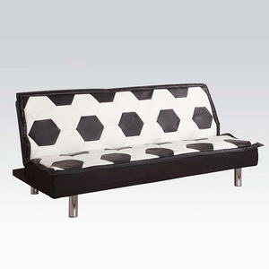 Item # 049FN Adjustable Sofa - Finish: Black/White<br><br>Dimensions: Sofa- 72L x 34D x 31H<br><br>Bed- 72L x 41D x 15H