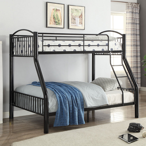 M Bunkbed 051 - Finish: Black<br><br>Available in Silver Finish<br><br>Available in Full/Full or Twin/Twin<br><br>Dimensions: 78