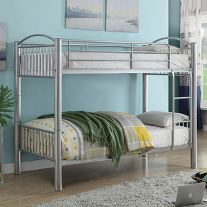 M Bunkbed 052 - Finish: Silver<br><br>Available in Black Finish<br><br>Available in Twin/Full or Full/Full Bunk <br><br>Slats System Included<br><br>Dimensions: 78