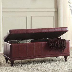 Item # 069SB - Finish: Red<br><br>Available in Cream Fabric, Dark Brown, Purple, Red & Taupe Bi-Cast Vinyl<br><br>Dimensions: 42 x 17 x 19H