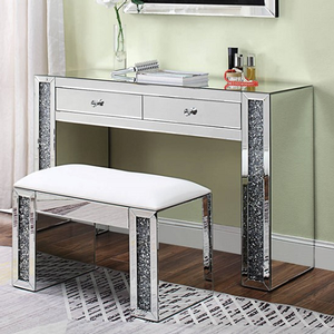 Item # 073V - Finish: Silver<br><br>Vanity Stool Sold Separately<br><br>Dimensions: 47 x 16 x 32H