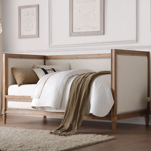 Item # A0105WD - Finish: Oak Finish w/ Cream Linen<br><br>Dimensions: 82 x 44 x 43