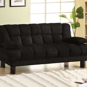 Item # 087FN Black Futon Sofa - Finish: Black<br><br>