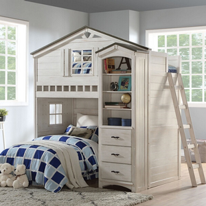 Item # LB030 - Finish: Weathered White / Washed Gray<br><br>Dimensions: 80 L X 43 W X 88 H