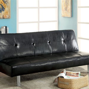 Item # 093FN Leatherette Futon Bed - Finish: Black<br><br>