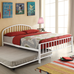 Item # A0003MB - Finish: White<br><br>Available in Blue & Silver Finish<br><br>Available in Twin Size<br><br>Dimensions: 79 L X 54 W X 38 H