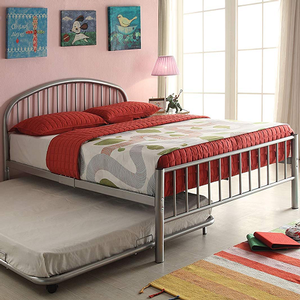 Item # A0036MB - Available in Twin Size & Full Size<br>Finish: Silver<br>Available in Black, White & Blue<br>Dimensions: 79 x 54 x 38H