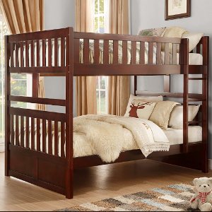 FF Bunkbed 003 - Finish: Dark Cherry<br><br>Available in Twin/Twin & Twin/Full Size<br><br>Trundle & Drawer Unit Sold Separately<br><br>Dimensions: 78 x 56.25 x 65.5 H