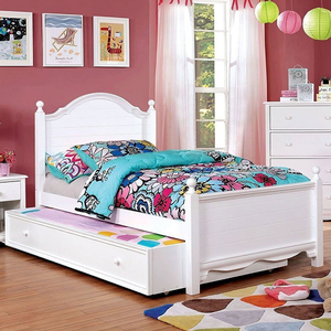 Twin Bed 007 - Finish: White<br><br>Available in Full Size<br><br>Dimensions: 80 1/2 L X 42 1/4 W X 44 1/4 H
