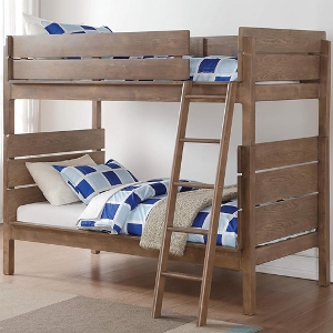 TT Bunkbed 015 - Finish: Antique Oak<br><br>Dimensions: 82 L X 43 W X 69 H