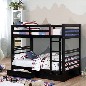 TT Bunkbed 083 - Finish: Black<br><br>Available in White, Dark Walnut & Gray<br><br>Dimensions: 78 3/8 L X 41 5/8 W X 65 H