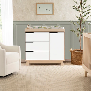 SD Baby 027 - Finish: Washed Natural/White<br><br>Available in Grey/White, Grey, Espresso/White, White & Black/Natural Walnut<br><br>Dimensions: 39.50 L x 19.25 W x 36.75 H
