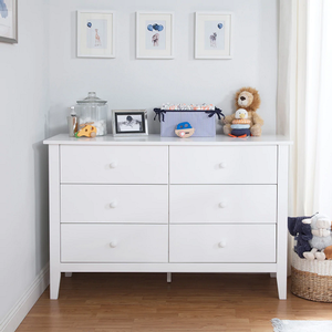 DR Baby 058 - Finish: White<br><br>Available in Grey & Espresso<br><br>Dimensions: 52 L x 19 W x 34 H<br><br>Assembled Weight: 108lbs<br><br>Interior Drawer Measurements: 13.25 D x 5 H x 21 W
