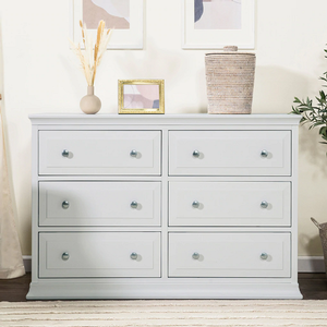 DR Baby 027 - Finish: Cloud Grey<br><br>Available in Hazelnut, Slate, Dark Java & WHite<br><br>Dimensions: 48.00 L x 18.00 W x 31.75 H<br><br>Assembled Weight: 85lbs<br><br>Interior Drawer Measurements: 13.5 D x 4.75 H x 19.5 W
