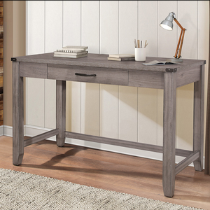 Desk 026 - Finish: Brownish Gray<br><br>Available in Espresso Oak Finish & Antique Black Metal<br><br>Dimensions: 47.25 W x 23.75 D x 29.75 H