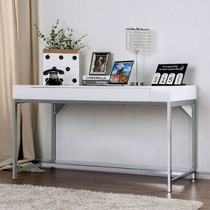 Desk 016 - Finish: White/Chrome<br><br>Dimensions: 54 L X 27 1/2 W X 31 H