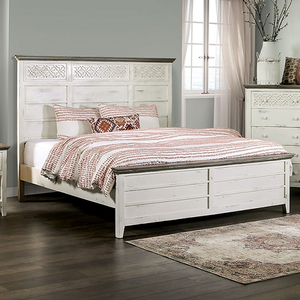 Full Bed 006 - Finish: Vintage Ivory & Rustic Gray<br><br>Available in Twin<br><br>Dimensions: 88 L X 60 W X 64 H
