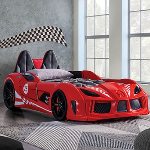 Item # 003CARBED - Finish: Red<br><br>Available in Blue, White & Black<br><br>Dimensions: 91 3/4 L X 49 1/4 W X 34 1/2 H
