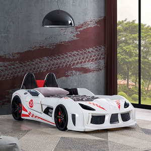 Item # 004CARBED - Finish: White<br><br>Available in Blue, Red & Black<br><br>Dimensions: 91 3/4 L X 49 1/4 W X 34 1/2 H