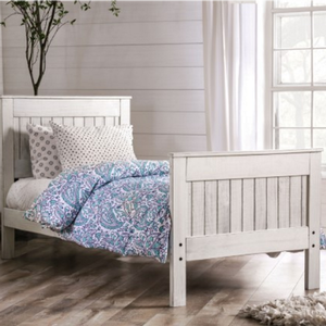 Full Bed 024 - Finish: Weathered White<br><br>Available in Twin & Queen<br><br>Dimensions: 78 1/2 L X 57 W X 43 3/4 H