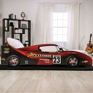 Item # 009CARBED - Finish: Red<br><br>Dimensions: 82 1/2 L X 41 1/2 W X 23 1/2 H