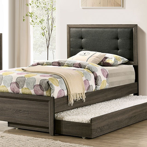 Full Bed 002 - Frame Finish: Gray<br><br>Upholstery Color: Charcoal<br><br>Available in Twin<br><br>Dimensions: 79 1/2 L X 56 7/8 W X 45 1/8 H