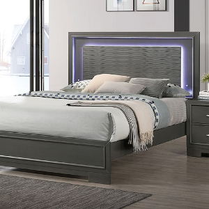 Full Bed 014 - Finish: Metallic Gray<br><br>Available in Queen<br><br>Dimensions: 83 1/2 L X 63 3/8 W X 51 H