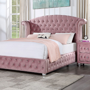 Full Bed 011 - Finish: Pink<br><br>Available in Twin & Queen Size<br><br>Dimensions: 88 1/8 L X 76 1/2 W X 56 1/2 H