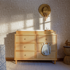 DR Baby 093 - Finish: Honey/Honey Cane<br><br>Available in Warm White/Honey Cane<br><br>Dimensions: 48.5 L x 19.49 W x 34 H