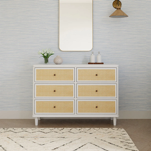 DR Baby 094 - Finish: Warm White/Honey Cane<br><br>Available in Honey/Honey Cane<br><br>Dimensions: 48.5 L x 19.49 W x 34 H