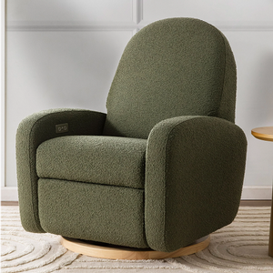 Item # 269GLR - Finish: Electronic Recliner and Swivel Glider Recliner in Olive Boucle with USB port<br><br>Available in Ivory Boucle with Light Wood Base<br><br>Dimensions: 35.5 L x 32.5 W x 41.5 H