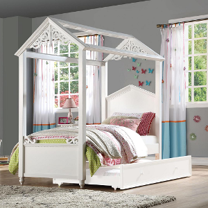 Full Bed 021 - Finish: White<br><br>Dimensions: 82 L X 75 W X 85 H