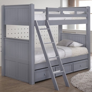 TT Bunkbed 012 - Finish: Gray<br><br>Available in Twin over Full and Full over Full<br><br>Blue, Black, White & Espresso<br><br>Dimensions: 43 W x 83 L x 71 H