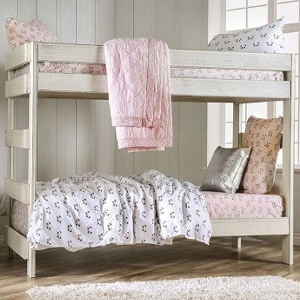 TT Bunkbed 061 - <br>Finish: Rustic White<br><br>Available in Rustic Grey, Rustic Black & Rustic Mahogany<br><br>Dimensions: 80 L X 41 W X 62 H