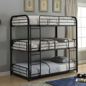 Item # A0221MBB - Finish: Sandy Black<br><br>Available in Triple Full Bunk Bed<br><br>Slats System Included<br><br>Dimensions: 79